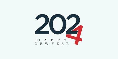 2024 happy new year logo design with 2024 number design vector