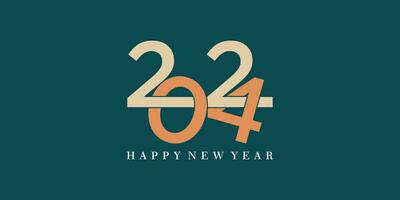 2024 contento nuevo año logo diseño con 2024 número diseño vector