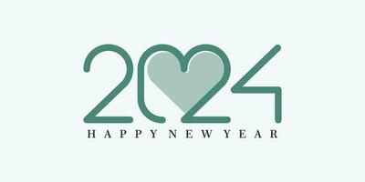 2024 contento nuevo año logo diseño con 2024 número diseño vector