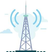 Radio tower broadcasting radio signal stock vector illustration, radio Antenna ,Lattice tower , Television tower , Telecom infrastructure sharing Transmitter station stock vector image