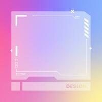 Futuristic square gradient background. Social media frame vector illustration.