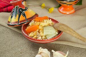 Prepared couscous dish photo