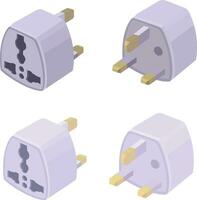 Multi sockets portable adaptor 13A british standard socket to chinese Plug appliance vector