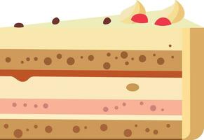 Slice of perfectly cut cake flat style vector illustration, Cheese cake sliced view stock vector image