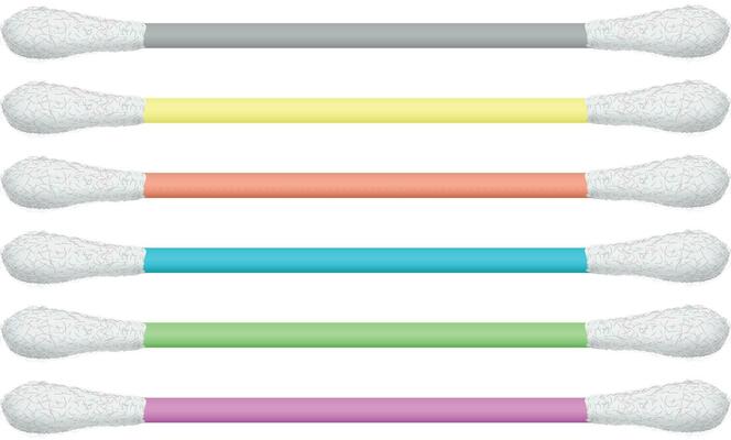 Ear Cleaner Ear bud in different colors realistic vector illustration Cotton Earbud vector image