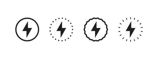 Fast charge symbols. Wireless charging icons. Battery charge level. Vector scalable graphics