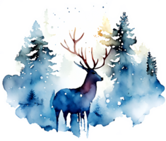 Watercolor Woodland Stag Splash png