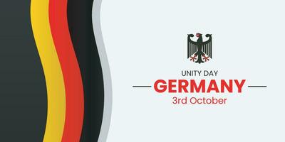 Alemania unidad día. contento unidad día Alemania 3ro octubre. unidad día saludo tarjeta, bandera o póster modelo. vector