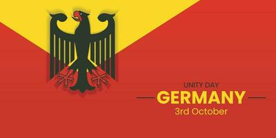 Germany Unity Day. Happy Unity Day Germany 3rd October. Unity Day Greeting Card, Banner or Poster Template. vector