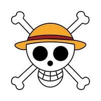 Straw hat pirates logo. One piece vector