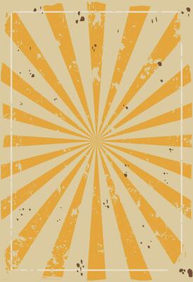 Retro Grunge Groovy Poster Template With Rays And Abrasions. Vector Lofi Illustration