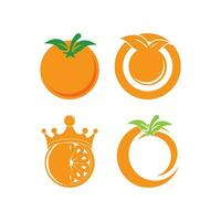 Orange fruit logo Vector illustration template design