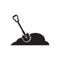 Shovel vector icon illustration logo template.