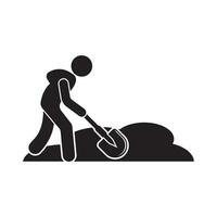 Shovel vector icon illustration logo template.