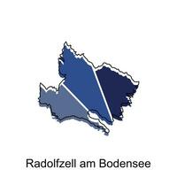 Map of Radolfzell Am Bodensee modern geometric with outline vector design, vector template colorful graphic illustration