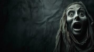 Scream of spooky scary dark horror face Stock Photo