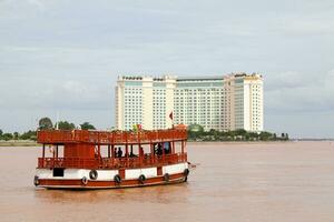 Boat on the Mekong River in Phnom Penh photo