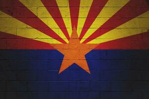 Flag of Arizona painted on a wall photo