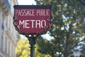 Old Paris metro sign photo