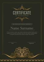 Luxury gold certificate with gold frame color vector