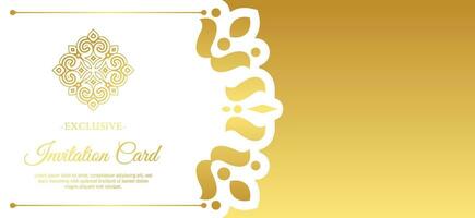 Gold invitation background style ornamental pattern vector