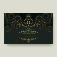 Luxury calligraphy ornament frame line design vector