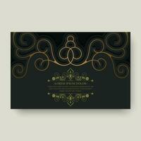 Luxury calligraphy ornament frame line design vector