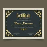 Luxury gold certificate with gold frame color vector