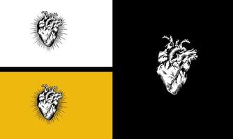 heart human vector illustration outline design
