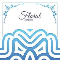 Floral background blue banner design vector