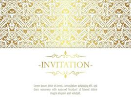 patrón ornamental de lujo blanco invitación fondo estilo vector