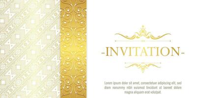 luxury White invitation background style ornamental pattern vector