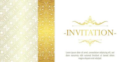 luxury White invitation background style ornamental pattern vector