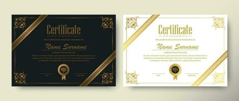 Luxury gold certificate with gold frame color vector