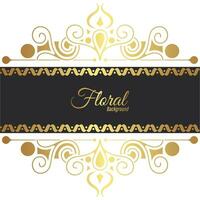 Floral background golden banner design vector