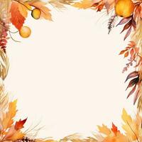 Autumn paper template watercolour clipart frame high quality ai generated image photo