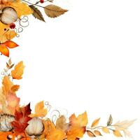 Whiteboard vintage Autumn clipart white background high quality ai generated image photo