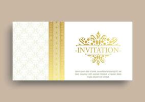 Gold invitation background style ornamental pattern vector