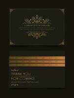 classic gold thank you wedding card vector