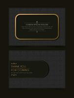 classic gold thank you wedding card vector