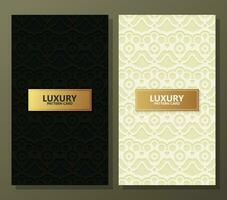 elegant gold pattern card design vector