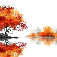 Autumn fall with white background high quality ai generated image photo