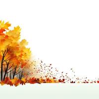 Autumn tree and leaf with white background high quality ai generated image photo