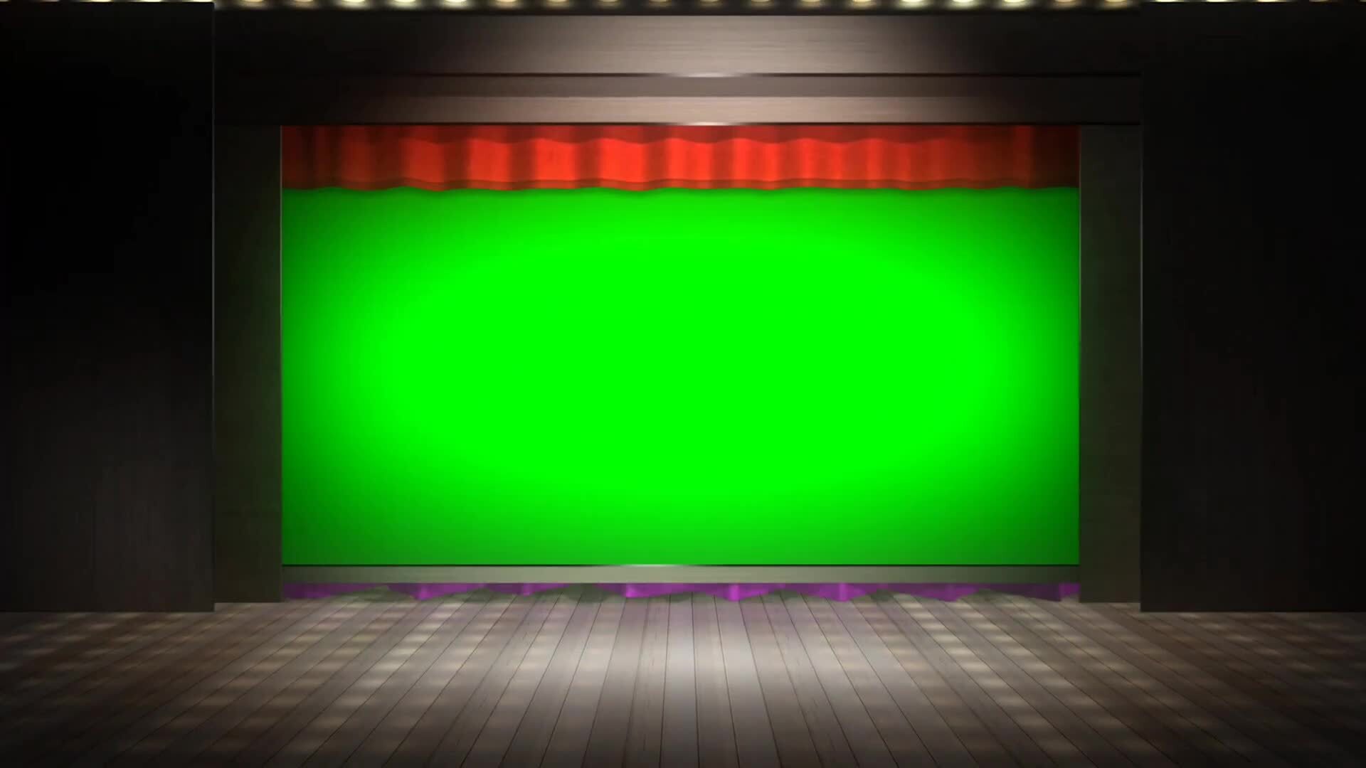 Red Pink Curtain Stage Green Screen Presentation with INTRO OUTRO