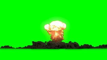 film explosions avec haute profondeur qualité vert filtrer, chrominance clé, bombe explosion, 4k HD, fumée en hausse dû à Feu explosion, explosion animation video