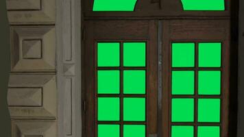 Zoomen in Tür Fenster Grün Bildschirm Animation, Tür Öffnung Chroma Schlüssel video