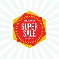 Super Sale, special offer, red label, vector, poster, illustration, banne vector