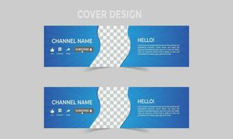 Abstract social channel cover design vector