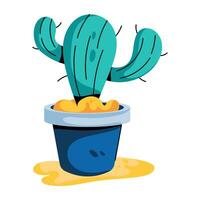 Trendy Cactus Plant vector