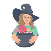 Trendy Female Witch vector